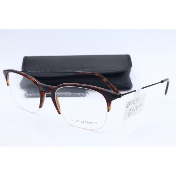 Giorgio Armani AR 7210 5686 Havana Half Rim Rectangle Eyeglasses Clear Lens 53mm - Picture 1 of 7